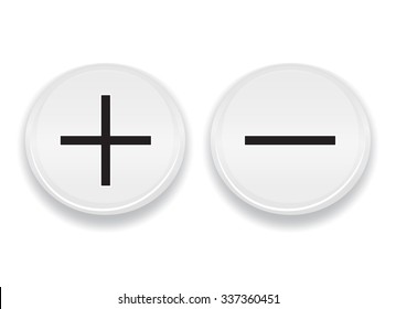 Stylish plus minus signs on button