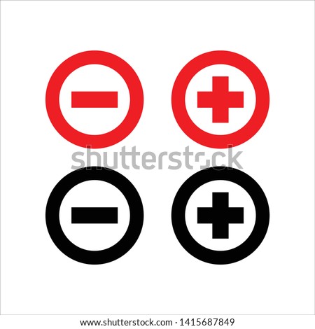 Stylish plus minus signs vector image