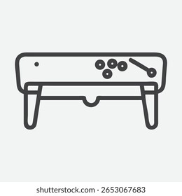 Ícone de mesa de piscina elegante em design de arte de linha minimalista nítido