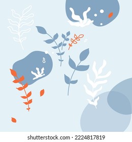 stylish postcard about winter, snow, nature	