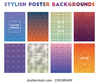 Stylish Poster Backgrounds. Alive geometric patterns, pleasing vector illustration.