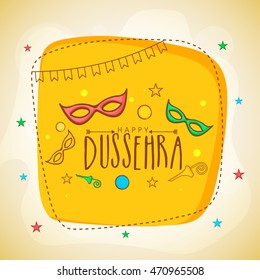 Stylish Poster, Banner or Flyer design for Indian Festival, Happy Dussehra celebration.