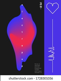 Stylish poster with a beautiful gradient. Minimalistic characters. Liquid form in the vector