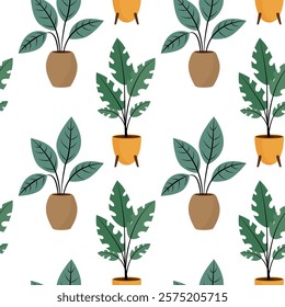 Stylish Potted Plant Pattern Designed Perfectly for Modern Home Decor and Interior Spaces