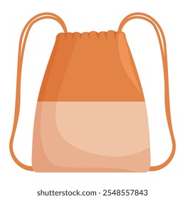 Stylish and practical drawstring backpack in orange and beige, perfect for everyday use