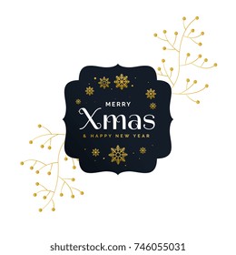 stylish premium merry christmas greeting vector design with decoration