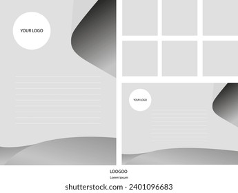 Stylish presentation cover page template, note pdf, vector, printable sheet