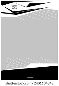 Stylish presentation cover page template, note pdf, vector, printable sheet