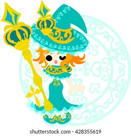 The stylish and pretty dress witch girl