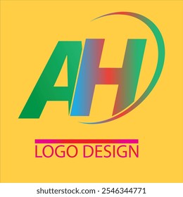 A stylish and professional "AH" logo design presented in vector EPS 10 format, ensuring crisp, scalable, and high-quality visuals. Perfect for businesses, creative projects, or pers