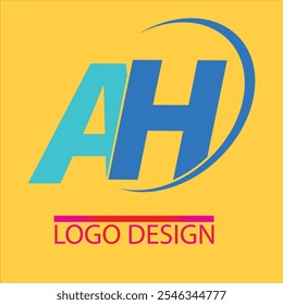 A stylish and professional "AH" logo design presented in vector EPS 10 format, ensuring crisp, scalable, and high-quality visuals. Perfect for businesses, creative projects, or pers