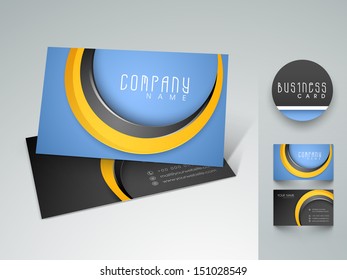 Stylish professional and designer business card set or visiting card set in blue and black color. 