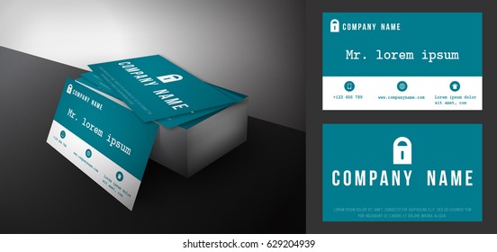 Stylish professional and designer business card set or visiting card set with blue and white color.