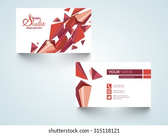 Stylish professional horizontal business card, name card or visiting card set with creative abstract design.