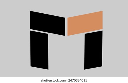 Ilustración vectorial con el logo 'M' elegante y profesional, con un diseño limpio y contemporáneo. Perfecto para la marca corporativa, la identidad empresarial