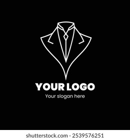 "Design de logotipo de terno profissional e elegante para marcas elegantes"