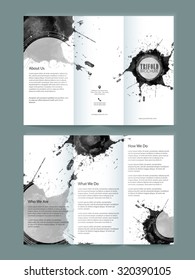 Stylish professional Trifold, Flyer, Banner or Template with gray splash.