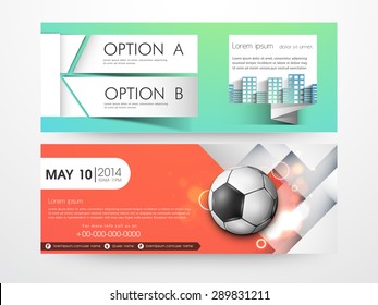 Elegante cabecera profesional de página web o banner conjunto para deportes.