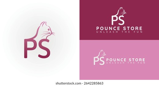 Iniciais PS elegantes com um design de animal de estimação integrado, ótimo para lojas de animais de estimação boutique. As linhas elegantes e cor quente sugerem cuidados premium e serviço amigável.