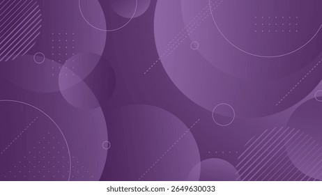 Stylish purple background featuring abstract circles lines and geometric shapes perfect for banners, posters, presentations, digital artwork, web designs, and creative graphic projects