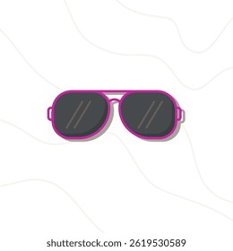Stylish purple frame sunglasses, cool summer accessories, modern vector illustration
