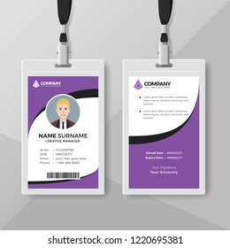 Creative Purple Id Card Design Template Stock Vector (Royalty Free ...