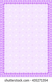 Stylish purple postcard reflecting the image of lace