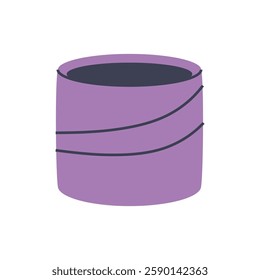 Stylish purple pot for houseplants. Perfect for creating minimalist and modern plant designs.