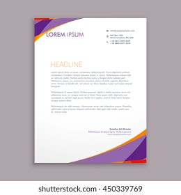 Stylish Purple Wave Letterhead Design