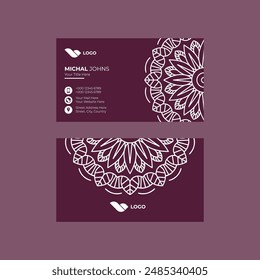 Stylish Purple and White Business Card Design