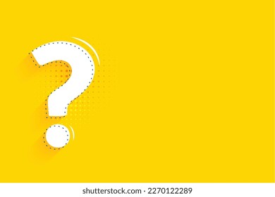stylish question mark sing on yellow background with text space vector