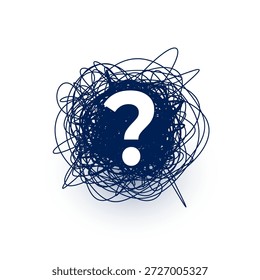 fundo de símbolo de ponto de interrogação elegante com scribble mistério vetor