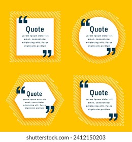 stylish quotation mark sign template in set vector