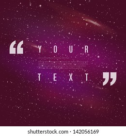 Stylish quote design with beautiful galaxy background Eps 10 vector illustration