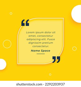 stylish quote message frame yellow background 