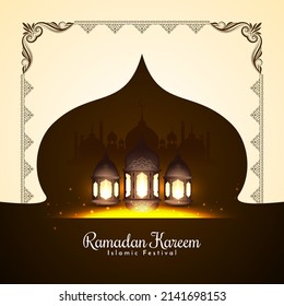 Stylish Ramadan Kareem Islamic Holy festival greeting background design vector
