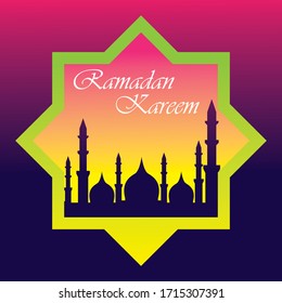 Stylish Ramadan kareem mosque festival banner illustration design