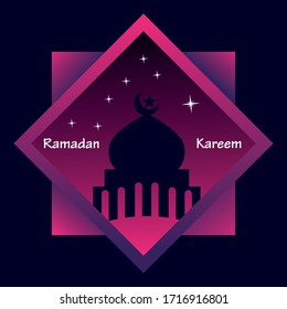 Stylish Ramadan kareem mosque festival banner illustration design