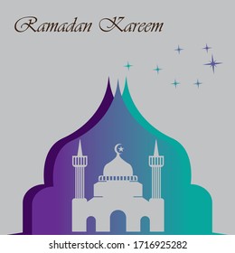 Stylish Ramadan kareem mosque festival banner illustration design vector