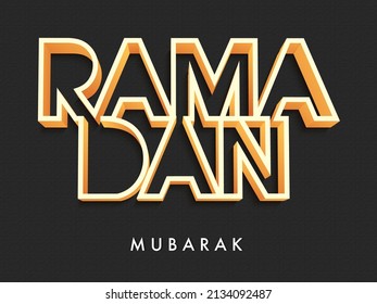 Stylish Ramadan Mubarak Font Against Black Background.