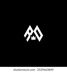 Logotipo elegante carta RD com design minimalista limpo.