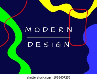 Stylish rectangular abstract background. Bright design template drawn by hand. Modern vector illustration.