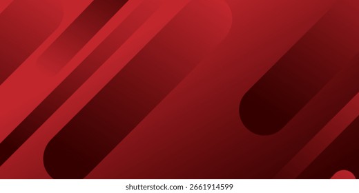 Stylish red abstract background with modern wavy shapes, circular lines, and geometric accents ideal for banners, presentations, tech, or marketing designs