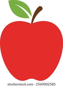 Stylish Red Apple Illustration on a White Background