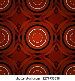Stylish red, black and brown texture. Seamless pattern with rhombus and polygons forming abstract wallpaper. Vector abstract geometric background.