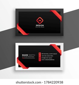 stylish red and black business card design