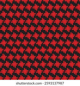 A stylish red and black seamless pattern with symmetry and contrast. Great for textiles, wallpaper, fashion, or branding. This abstract design adds a striking and elegant touch to any project.