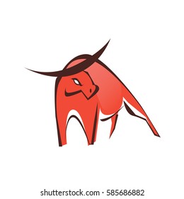 Stylish red bull logo symbol