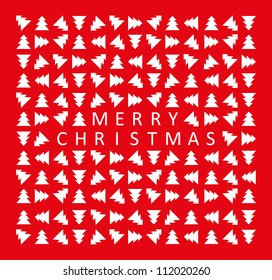 Stylish red christmas card. Vector illustration