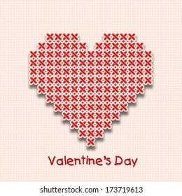 Stylish red heart shape for Happy Valentines Day celebrations, can be use ad flyer, banner or poster,. 